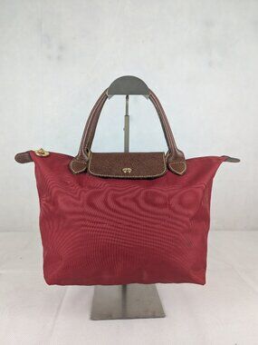 Longchamp Le Pliage Designer Tote Bag Red Nylon Leather - Used - Clean Condition